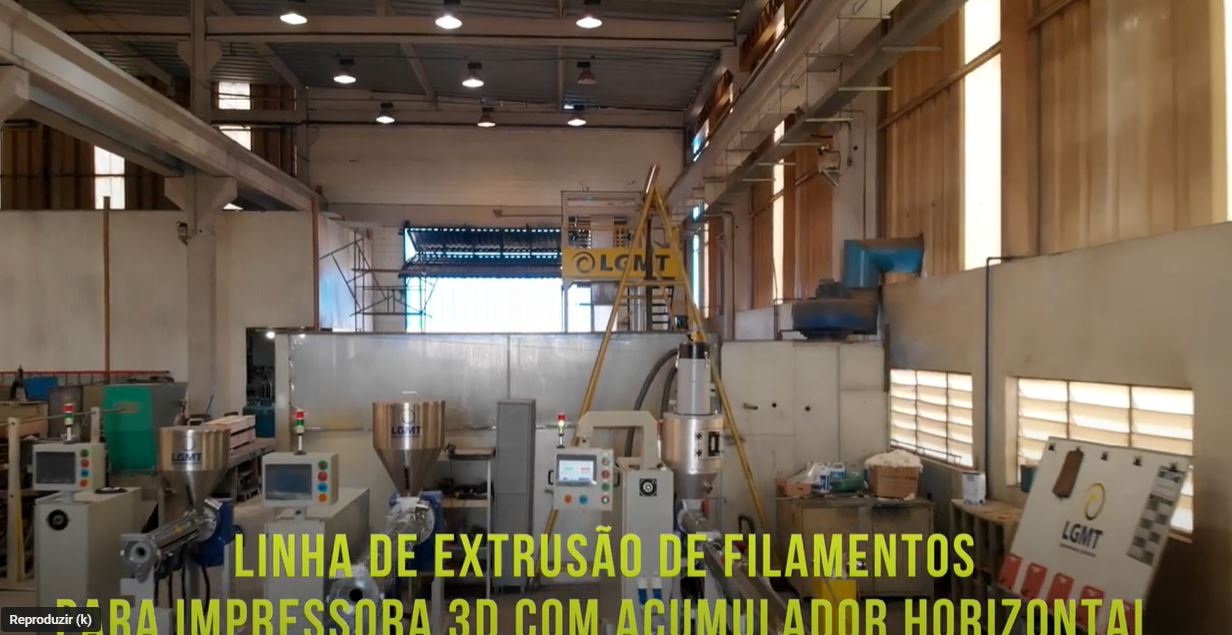 Linha para produção de Filamento para Impressora 3D com Acumulador Horizontal